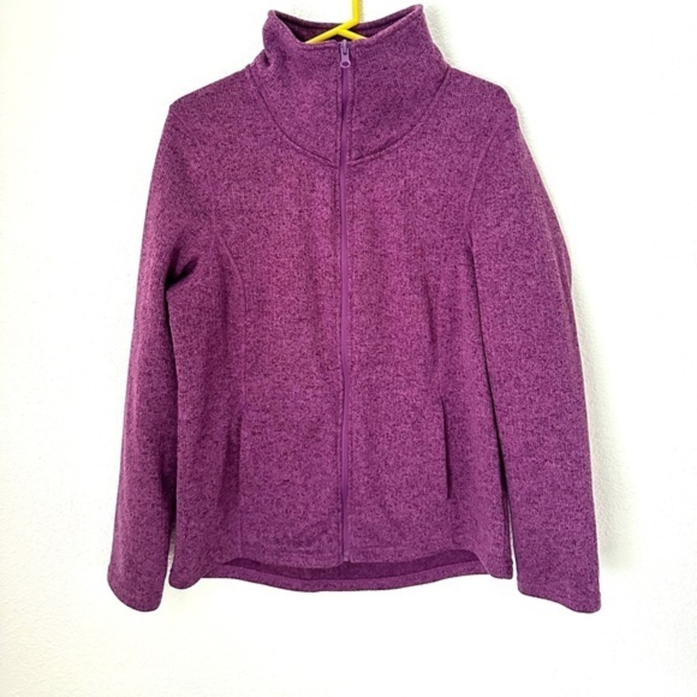 Faded Glory Sweatshirt Women’s L Purple Full Zip Activewear Jacket
